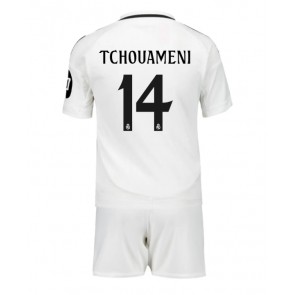 Real Madrid Aurelien Tchouameni #14 Hemmakläder Barn 2024-25 Kortärmad (+ Korta byxor)